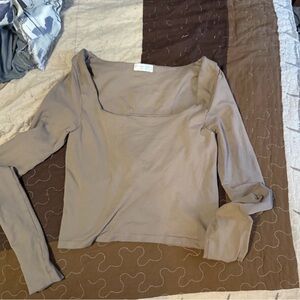 Altar'd State Taupe Long Sleeve Top